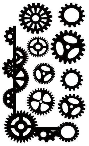 Corner and cogs steampunk  110 x 180mm  min buy 3